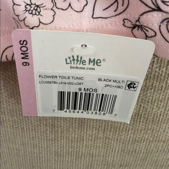 Little me Pink Floral Long Sleeve Baby Tunic. Size 9 months. - Picture 4 of 6